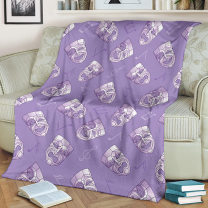 Acting Mask Pattern Print Design 05 Premium Blanket