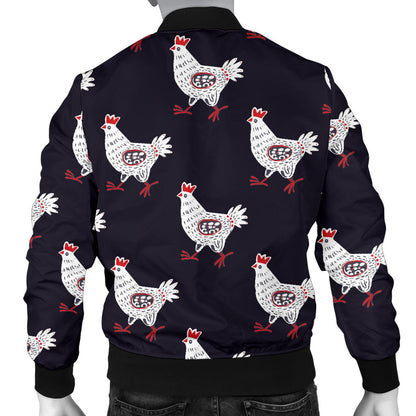 Chicken Pattern Print Design 03 Men Bomber Jacket