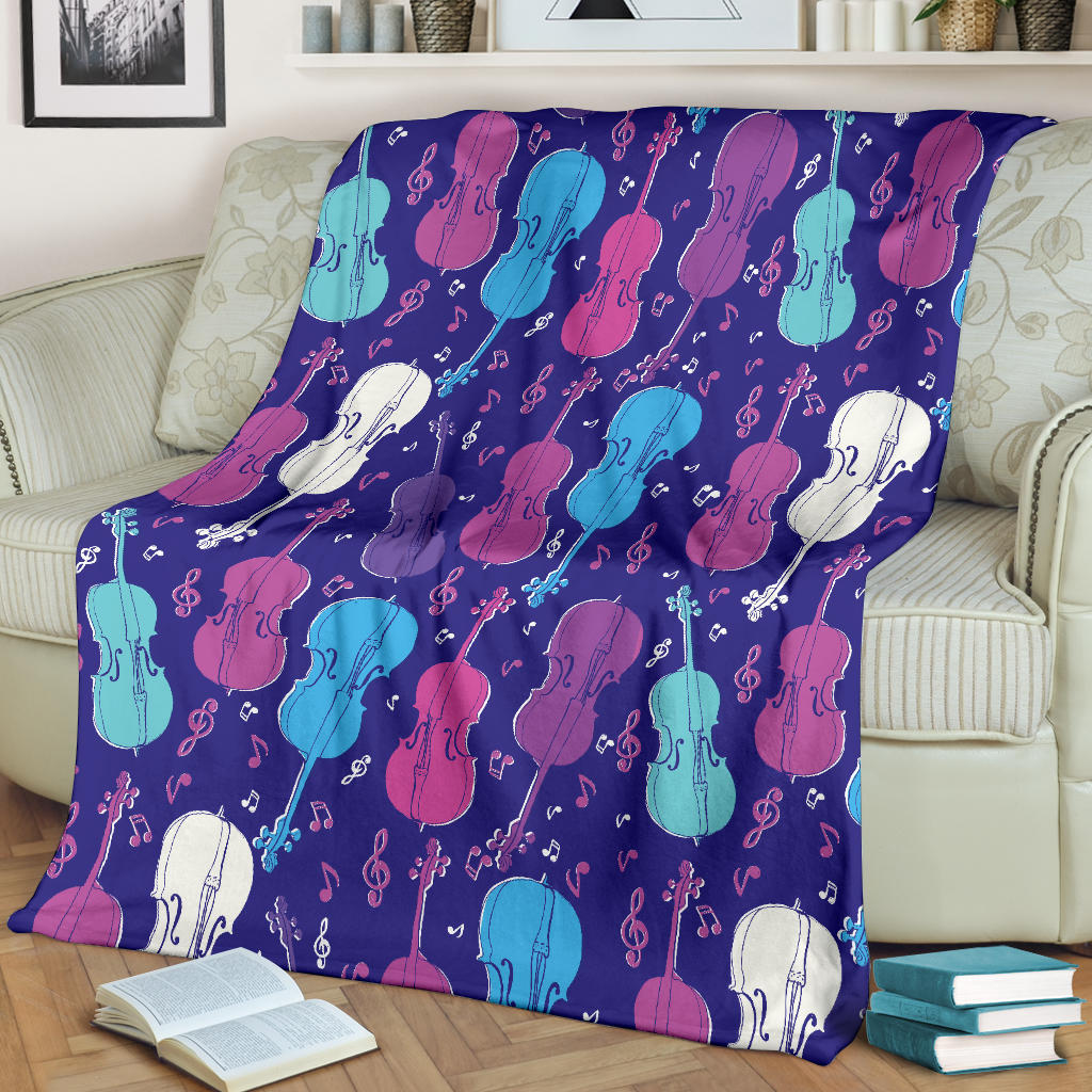 Cello Pattern Print Design 01 Premium Blanket