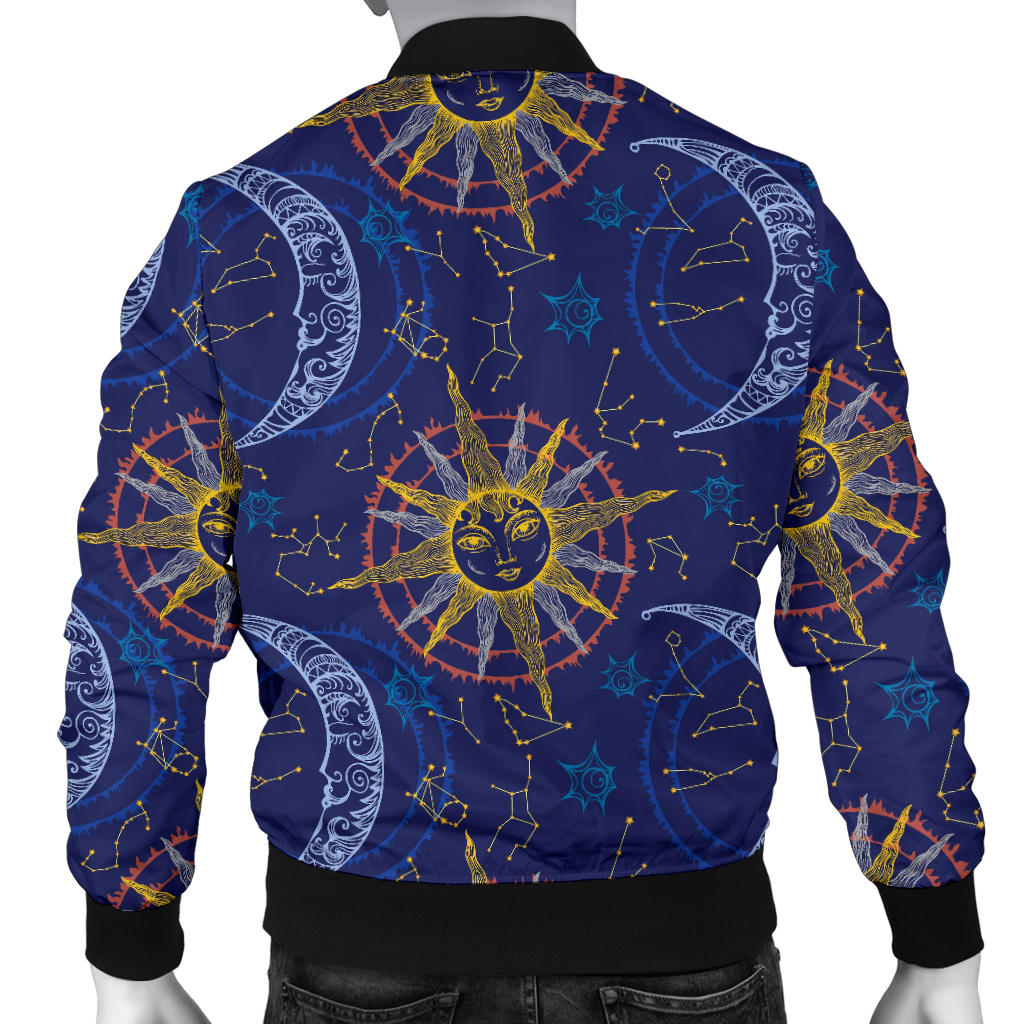 Celestial Moon Sun Pattern Print Design 01 Men Bomber Jacket
