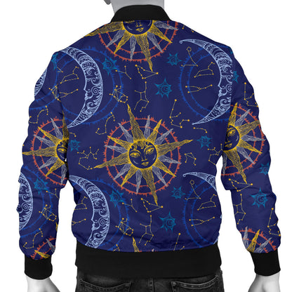 Celestial Moon Sun Pattern Print Design 01 Men Bomber Jacket