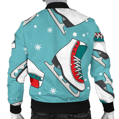 Ice Skate Pattern Print Design 03 Men Bomber Jacket