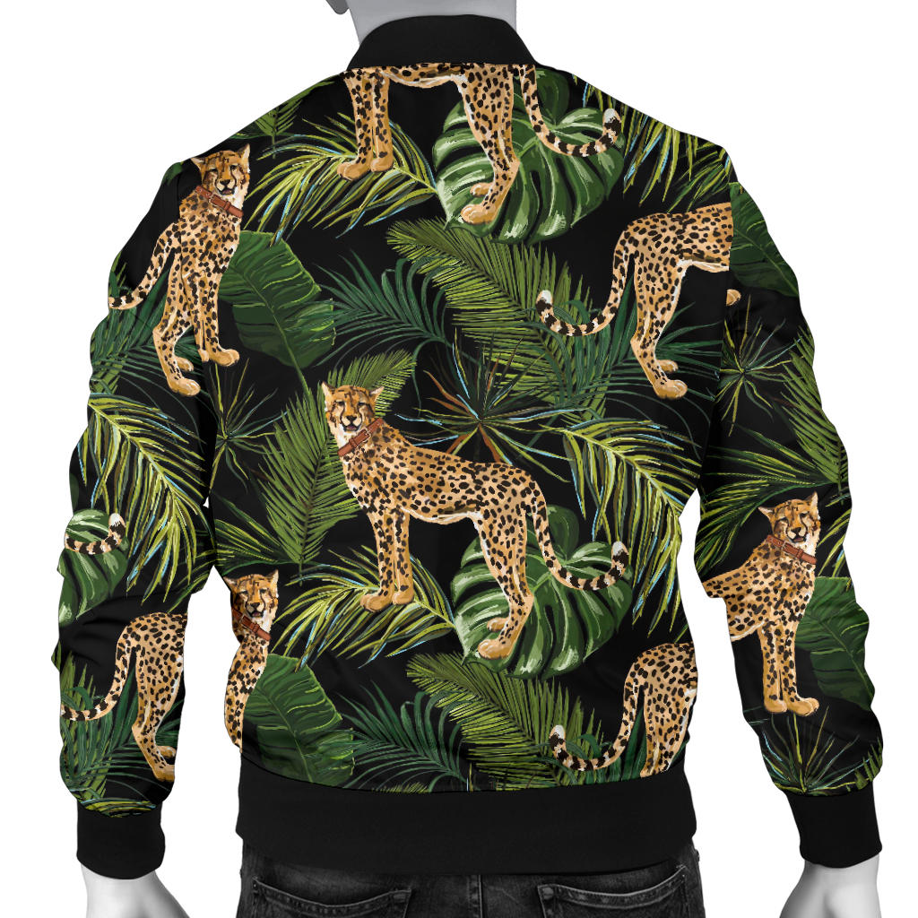 Cheetah Pattern Print Design 05 Men Bomber Jacket