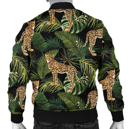 Cheetah Pattern Print Design 05 Men Bomber Jacket