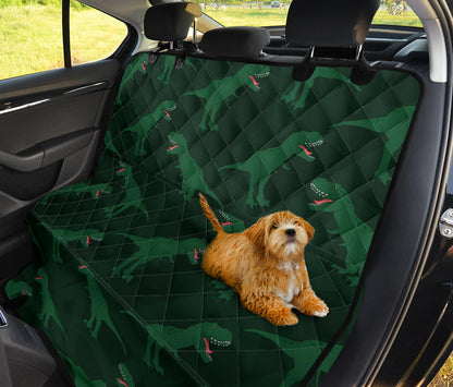 T Rex Pattern Print Design A06 Rear Dog Car Seat Cover Hammock