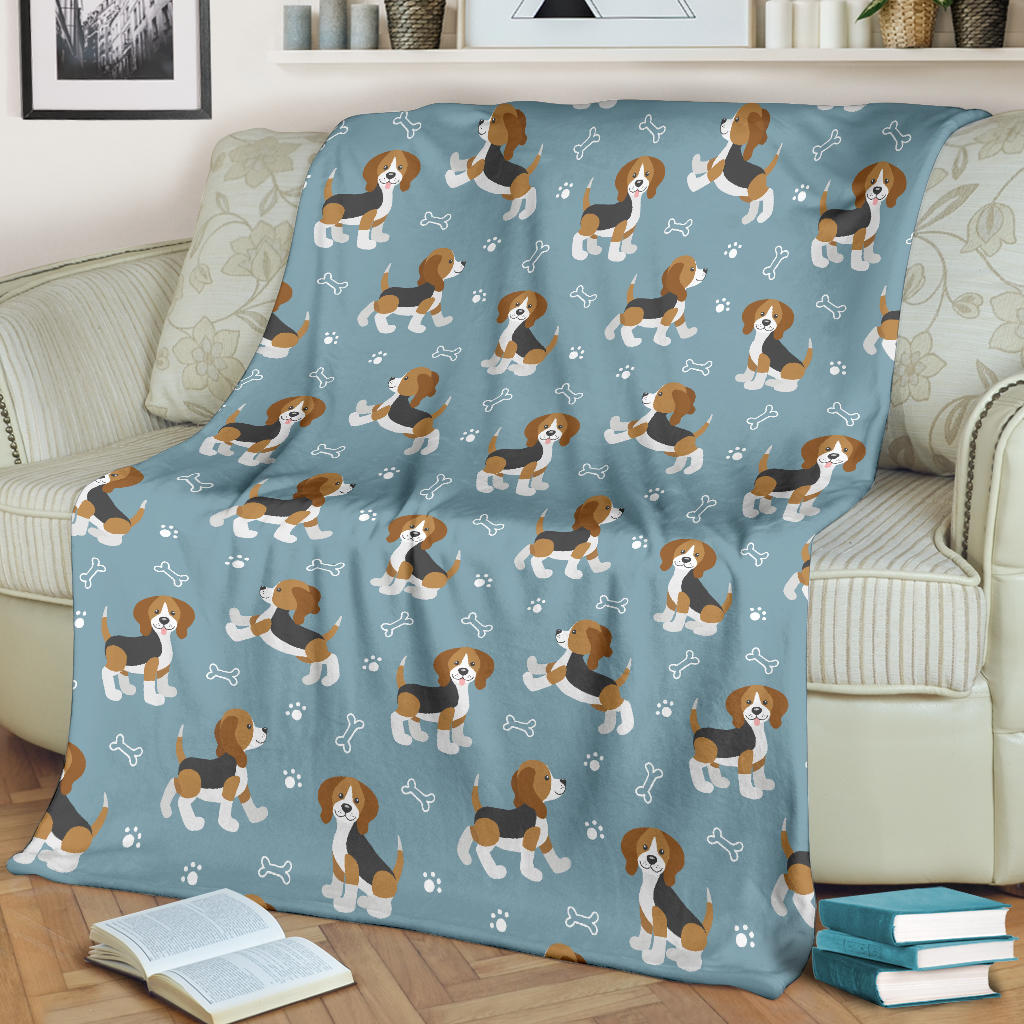 Beagle Pattern Print Design 02 Premium Blanket