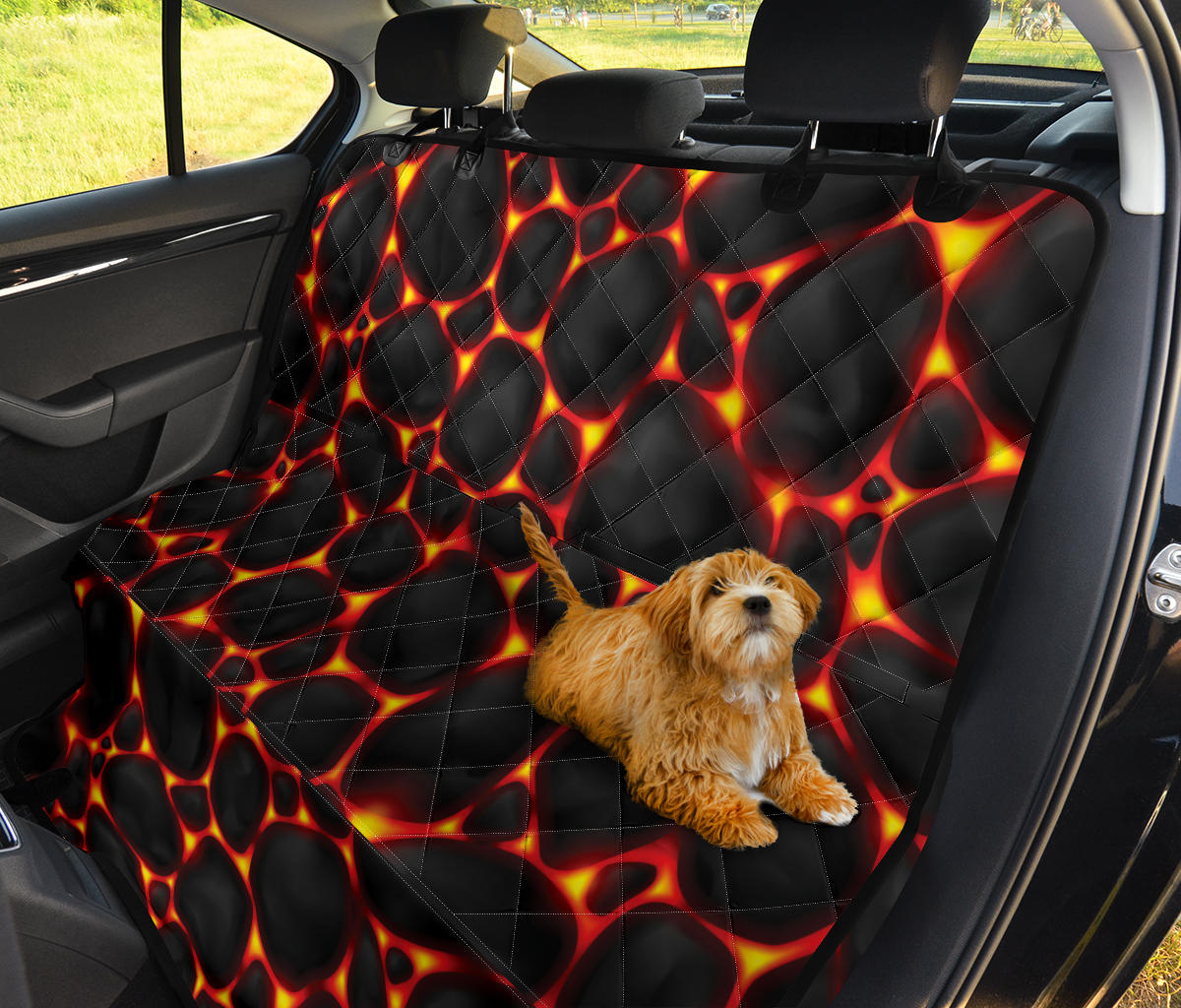 Lava Pattern Print Design 01 Rear Dog Car Seat Cover Hammock