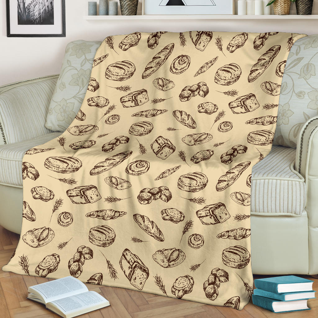 Bread Pattern Print Design 04 Premium Blanket
