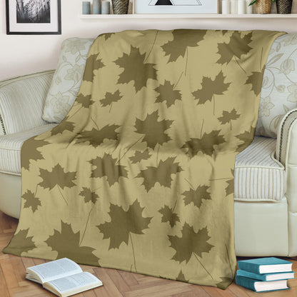 Maple Leaf Pattern Print Design 01 Premium Blanket