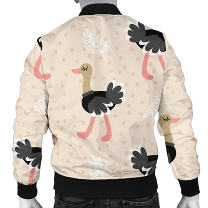 Ostrich Pattern Print Design 02 Men Bomber Jacket