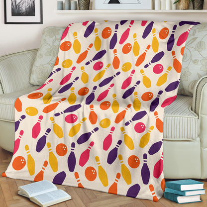 Bowling Pattern Print Design 06 Premium Blanket