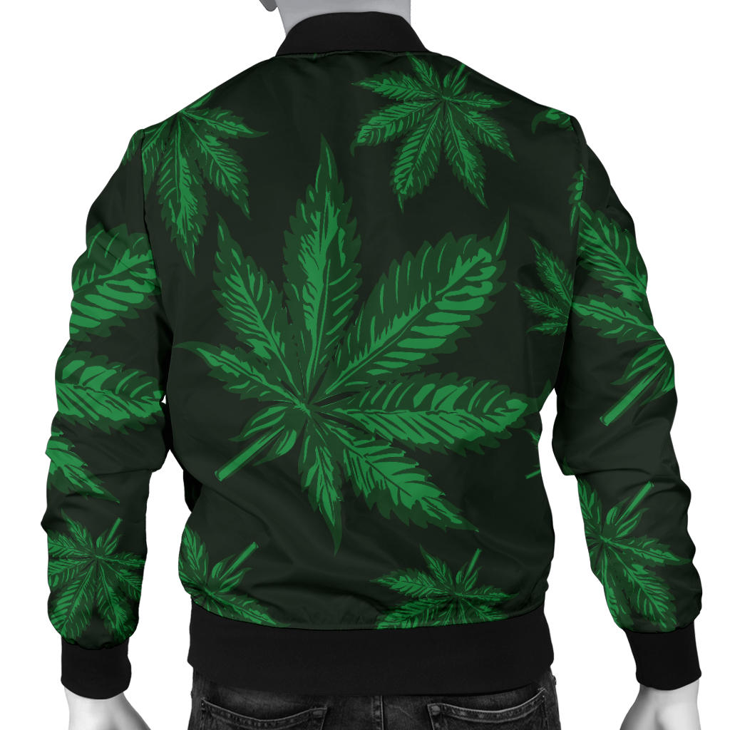 Pot Leaf Pattern Print Design A04 Men Bomber Jacket