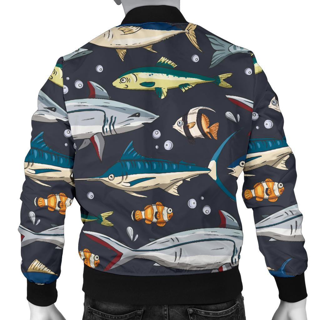 Swordfish Pattern Print Design 04 Men Bomber Jacket