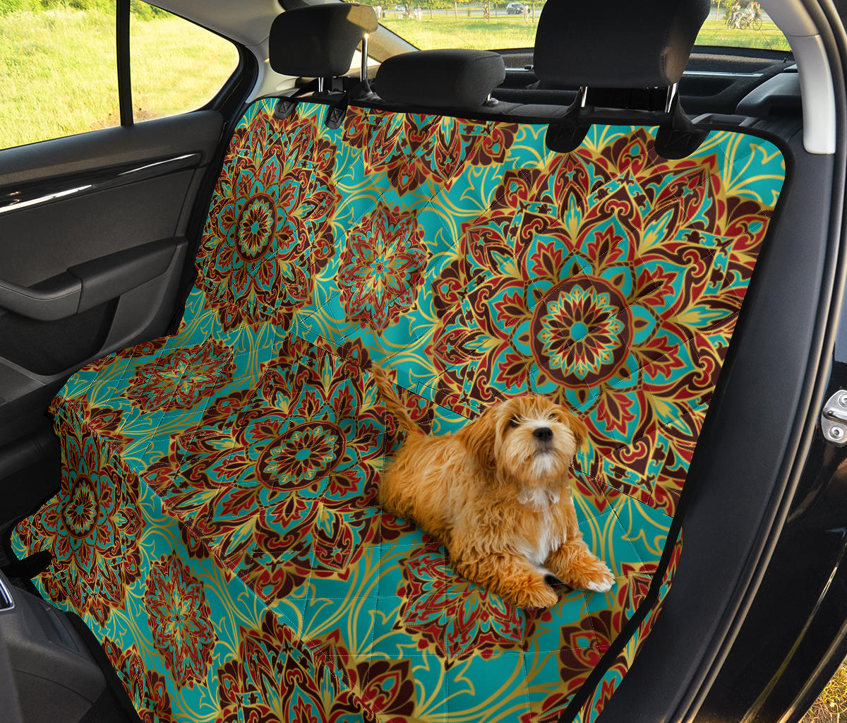 Medallion Pattern Print Design 02 Rear Dog Car Seat Cover Hammock