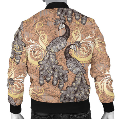 Peacock Pattern Print Design A05 Men Bomber Jacket