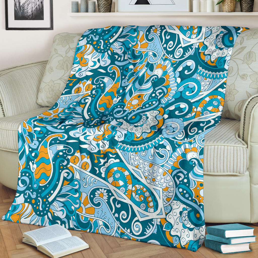 Funky Retro Pattern Print Design A03 Premium Blanket