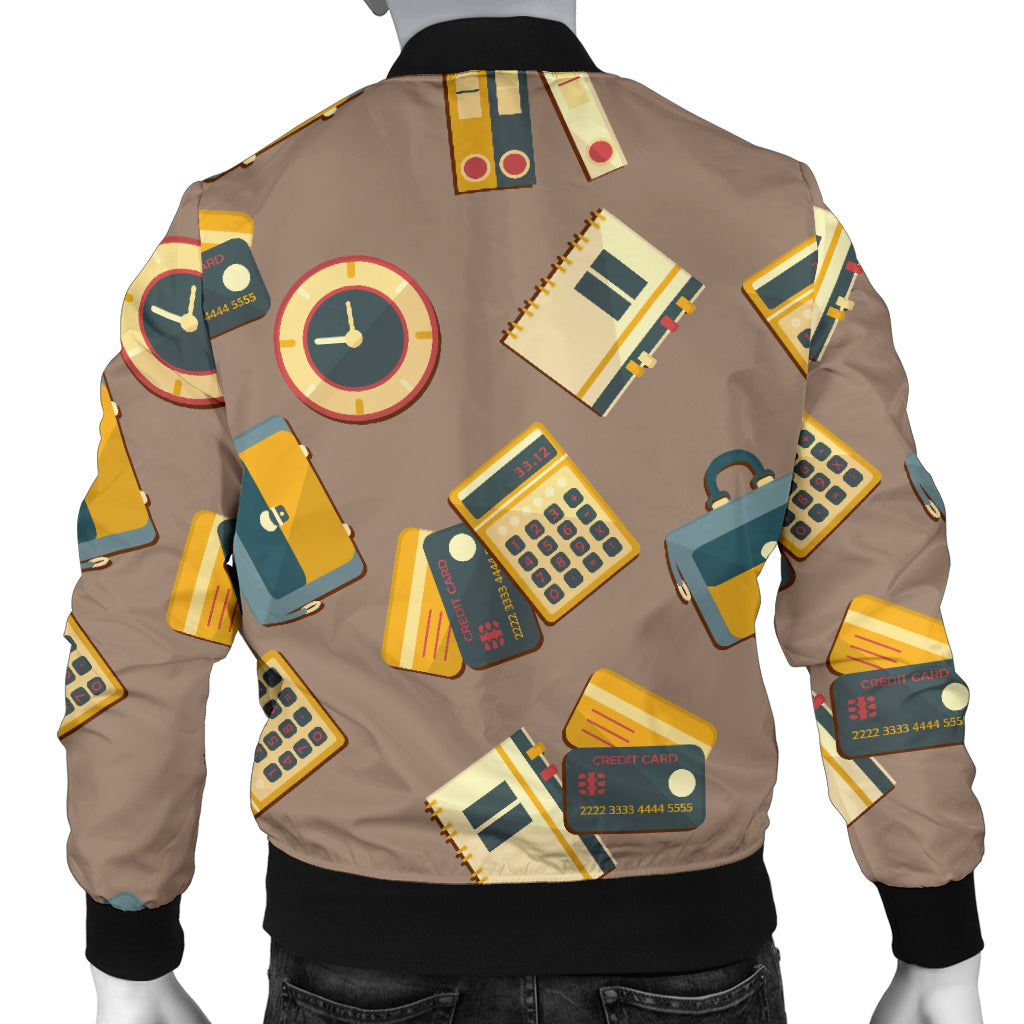 Accounting Financial Pattern Print Design 03 Men Bomber Jacket