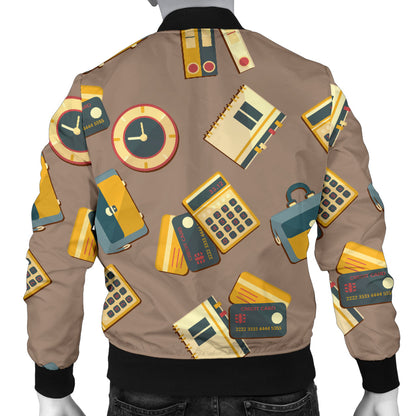 Accounting Financial Pattern Print Design 03 Men Bomber Jacket