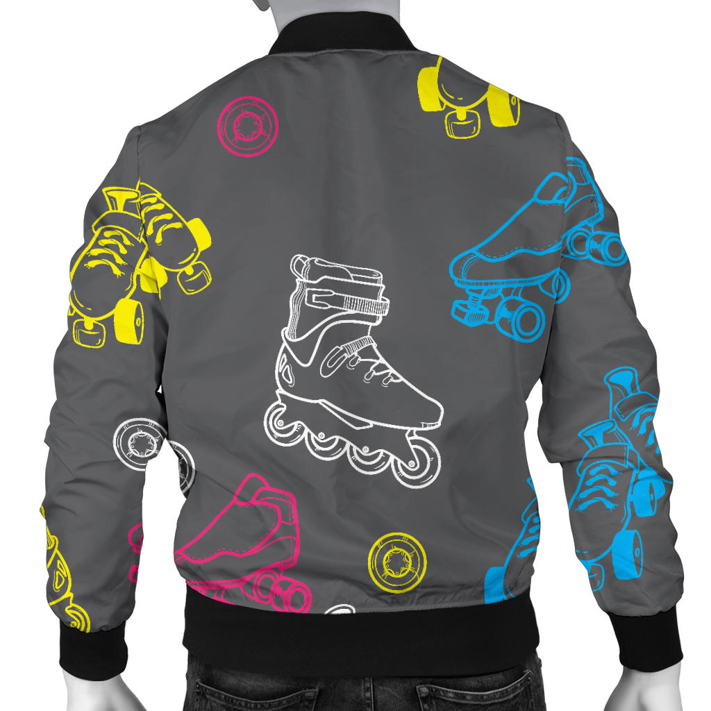 Roller skate Pattern Print Design A02 Men Bomber Jacket