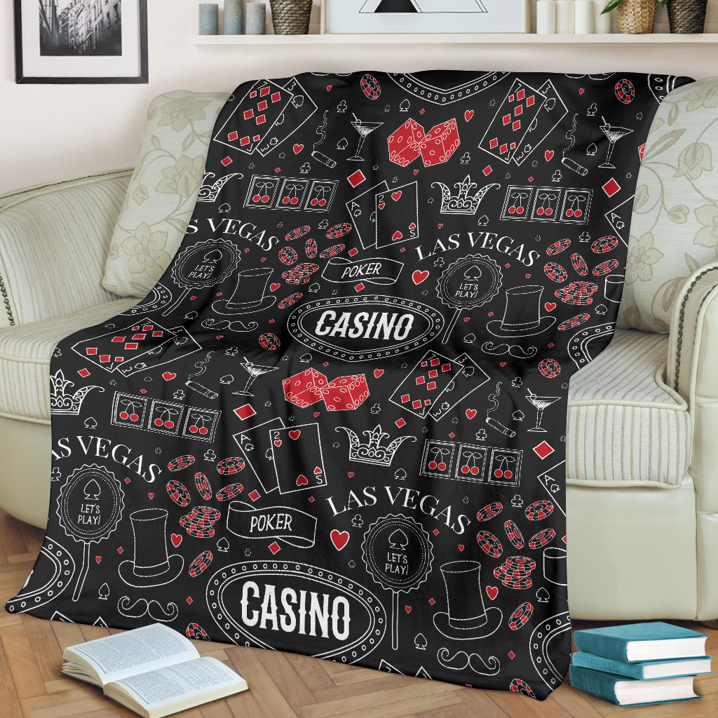 Casino Pattern Print Design 04 Premium Blanket