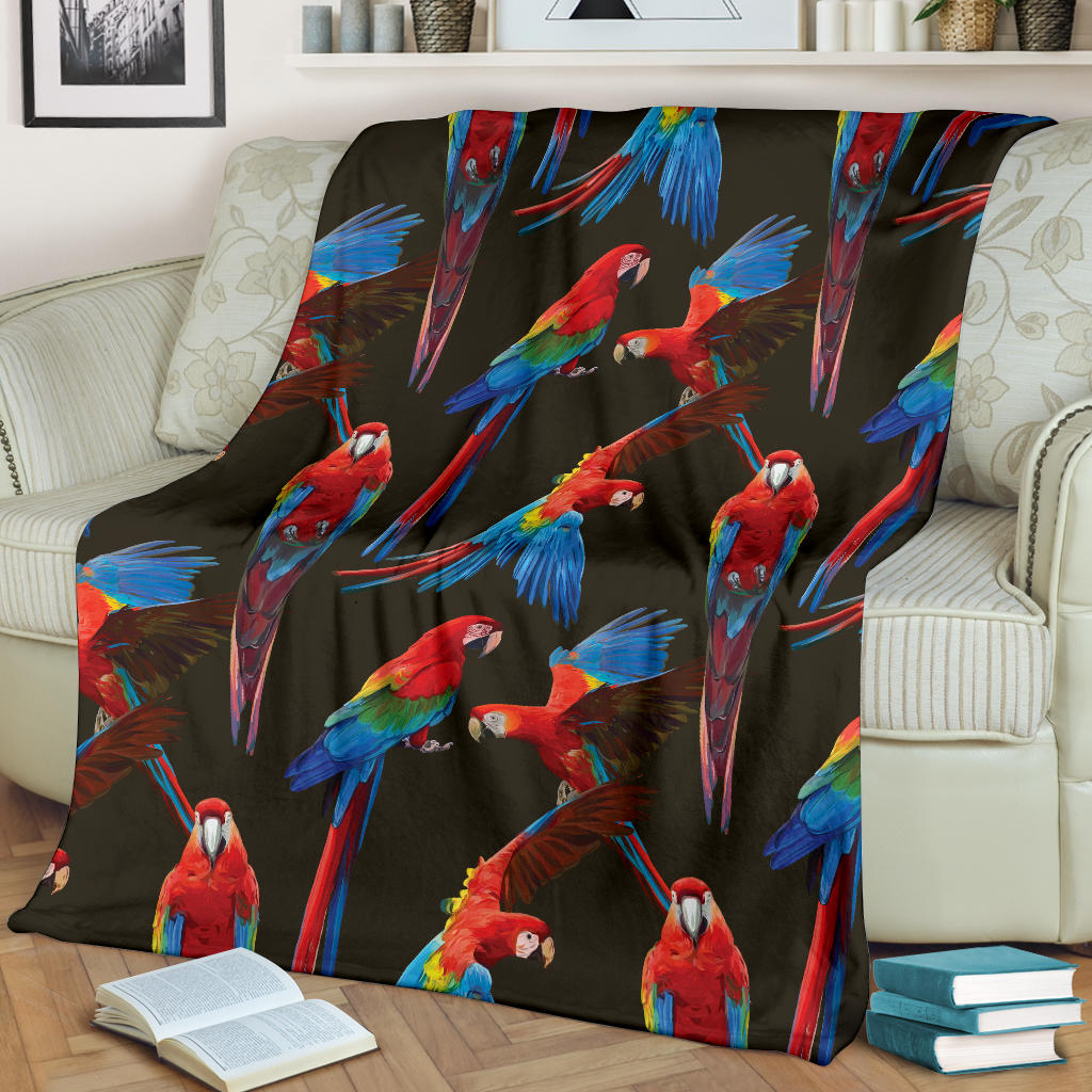 Macaw Pattern Print Design 04 Premium Blanket