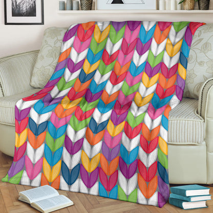 Knit Pattern Print Design 01 Premium Blanket