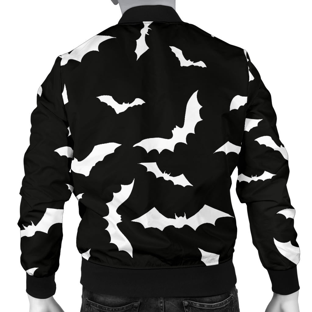 Bat Pattern Print Design 05 Men Bomber Jacket