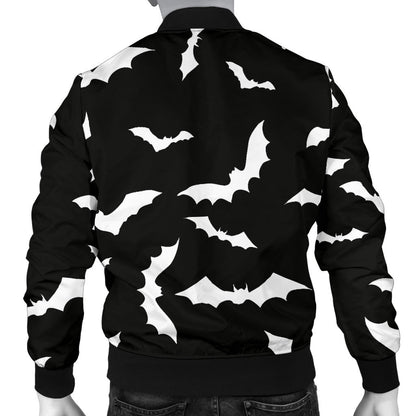 Bat Pattern Print Design 05 Men Bomber Jacket