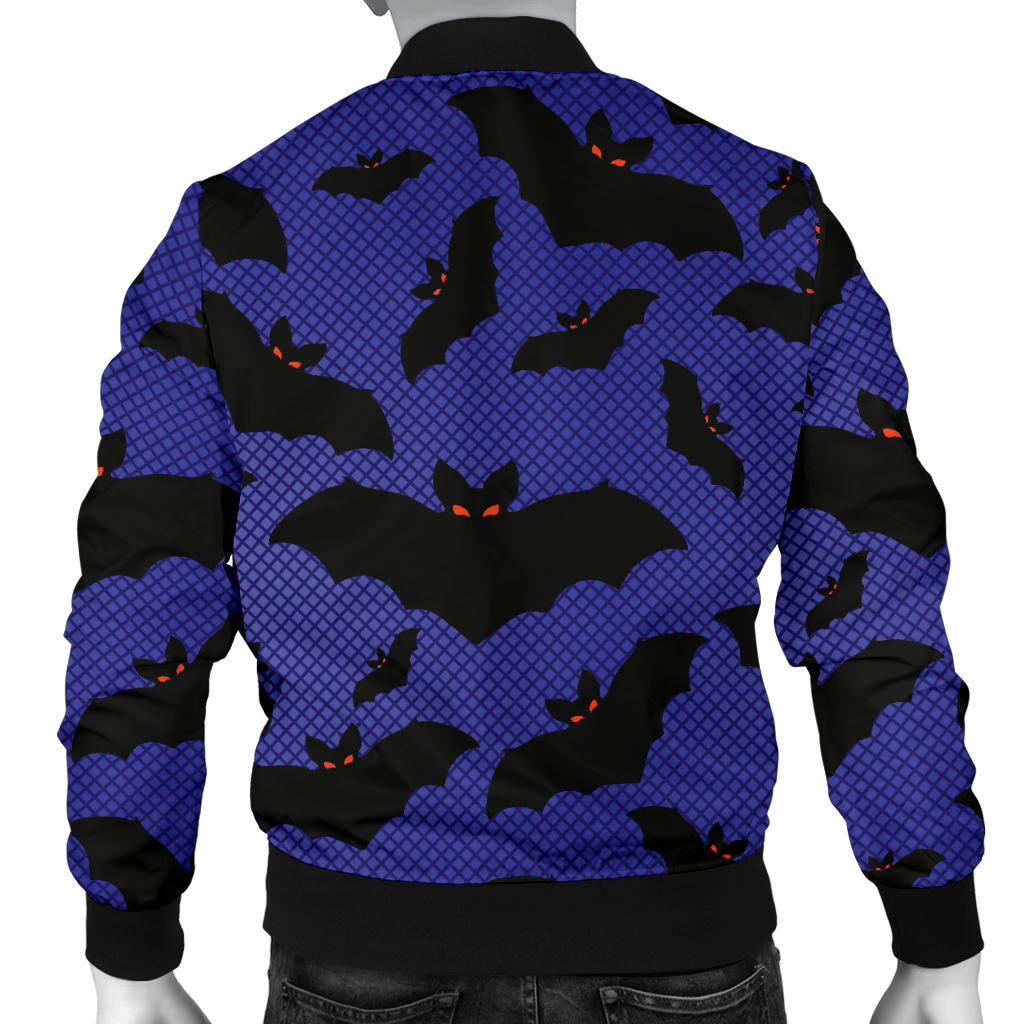 Bat Halloween Pattern Print Design 02 Men Bomber Jacket