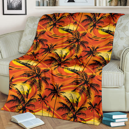 Palm Tree Pattern Print Design A02 Premium Blanket