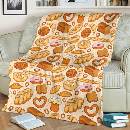 Bread Pattern Print Design 01 Premium Blanket