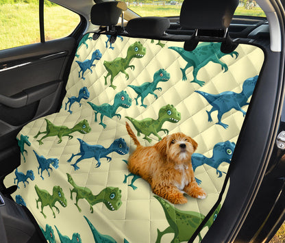 T Rex Pattern Print Design A04 Rear Dog Car Seat Cover Hammock