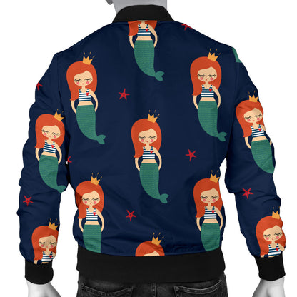 Mermaid Girl Pattern Print Design 01 Men Bomber Jacket