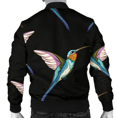 Hummingbird Pattern Print Design 06 Men Bomber Jacket