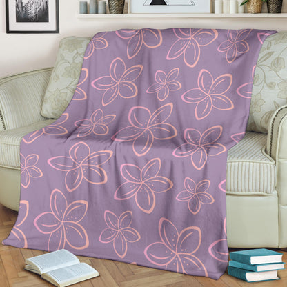 Plumeria Pattern Print Design A01 Premium Blanket