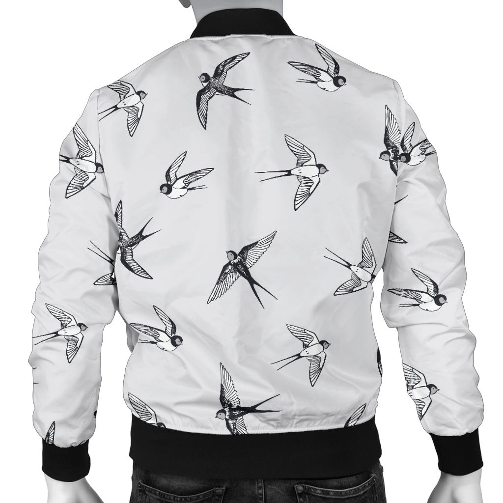 Swallow Bird Pattern Print Design 04 Men Bomber Jacket