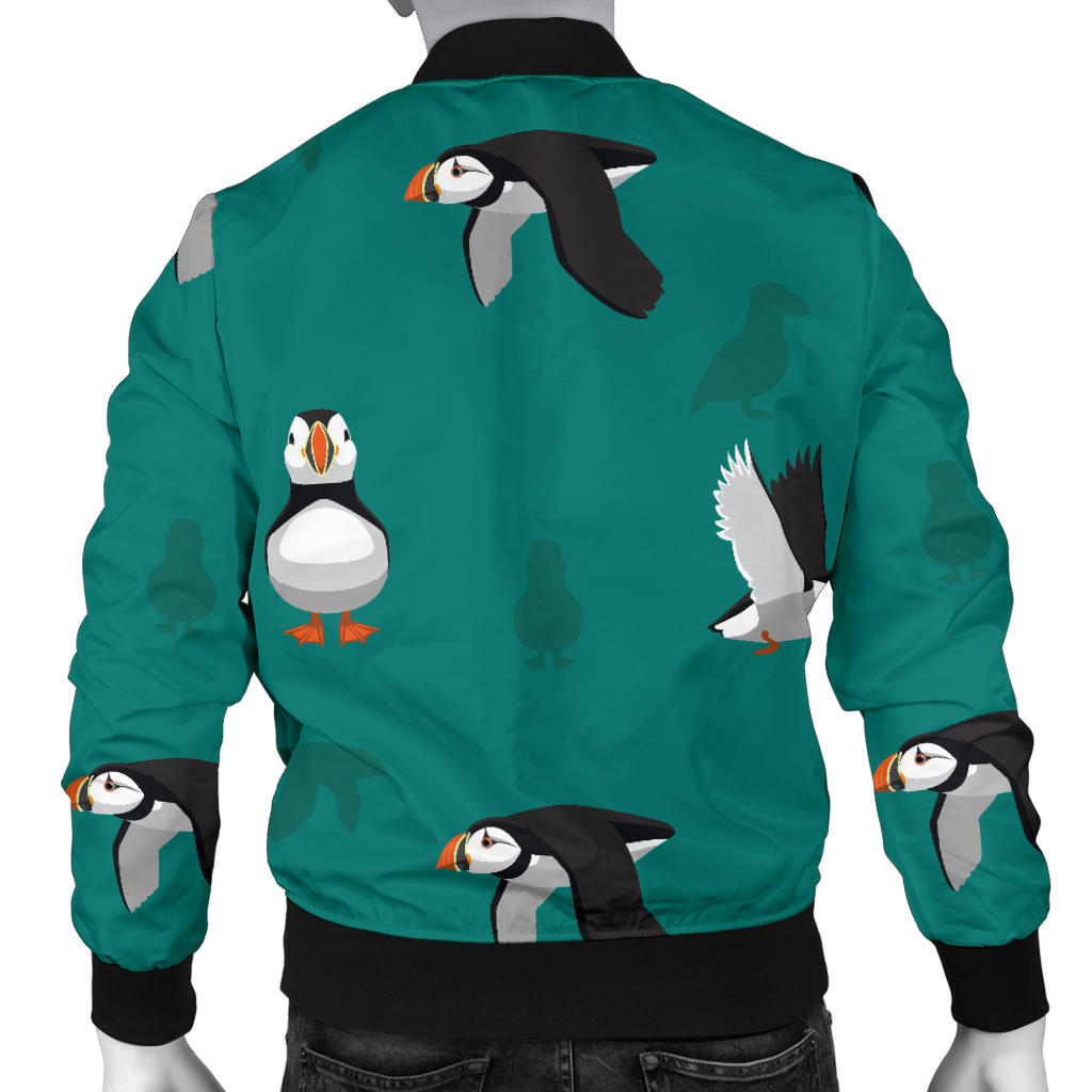 Puffin Pattern Print Design A02 Men Bomber Jacket