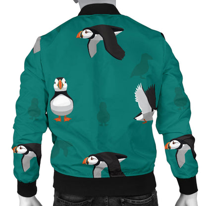 Puffin Pattern Print Design A02 Men Bomber Jacket