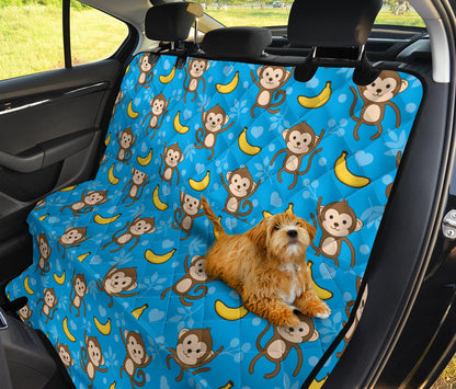 Monkey Pattern Print Design 05 Rear Dog Car Seat Cover Hammock
