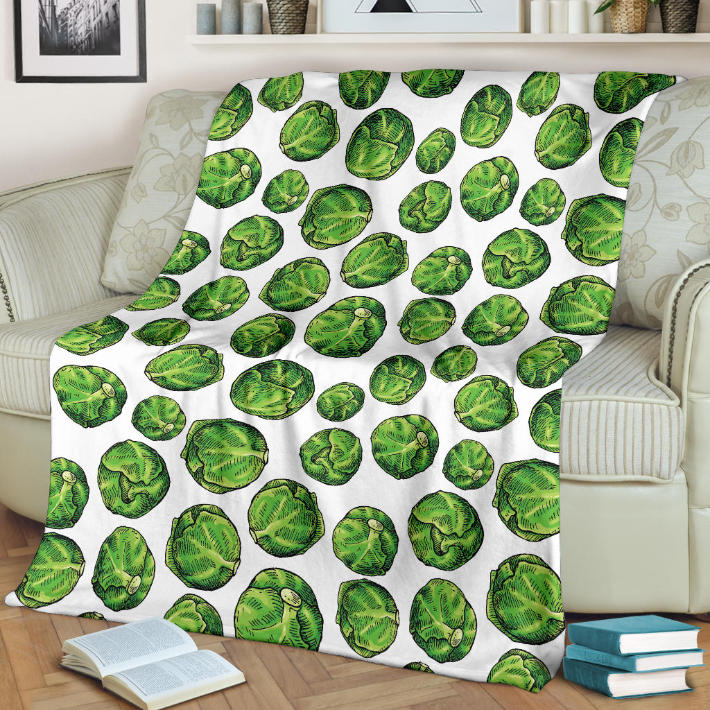 Brussels Sprouts Pattern Print Design 02 Premium Blanket