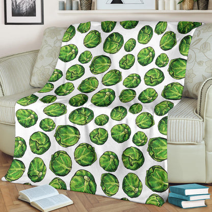 Brussels Sprouts Pattern Print Design 02 Premium Blanket