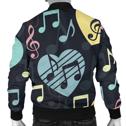 Music note Pattern Print Design A03 Men Bomber Jacket