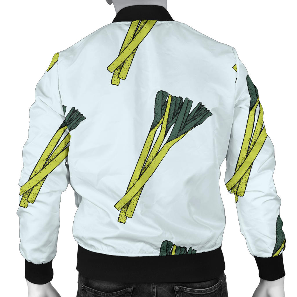 Leek Pattern Print Design 03 Men Bomber Jacket