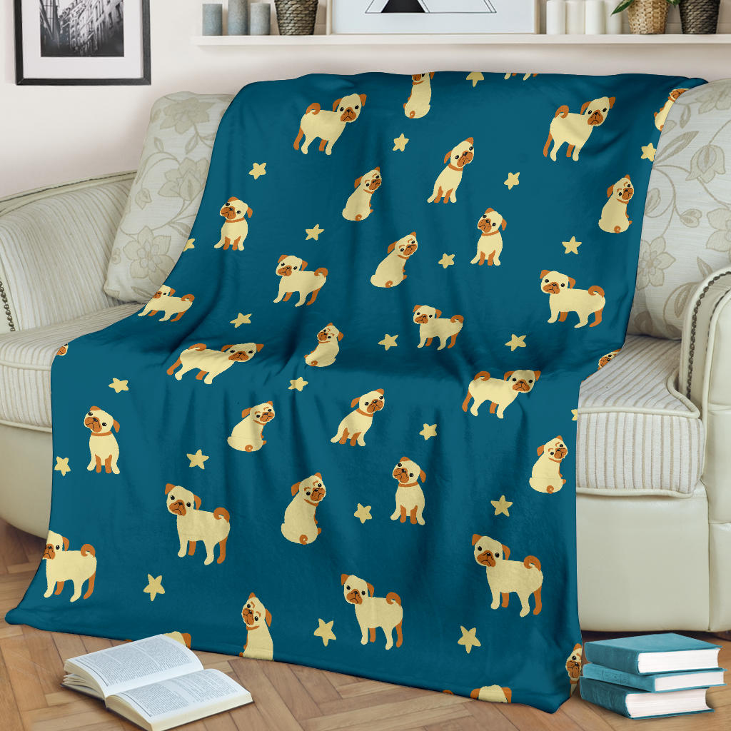 Pug Pattern Print Design A06 Premium Blanket