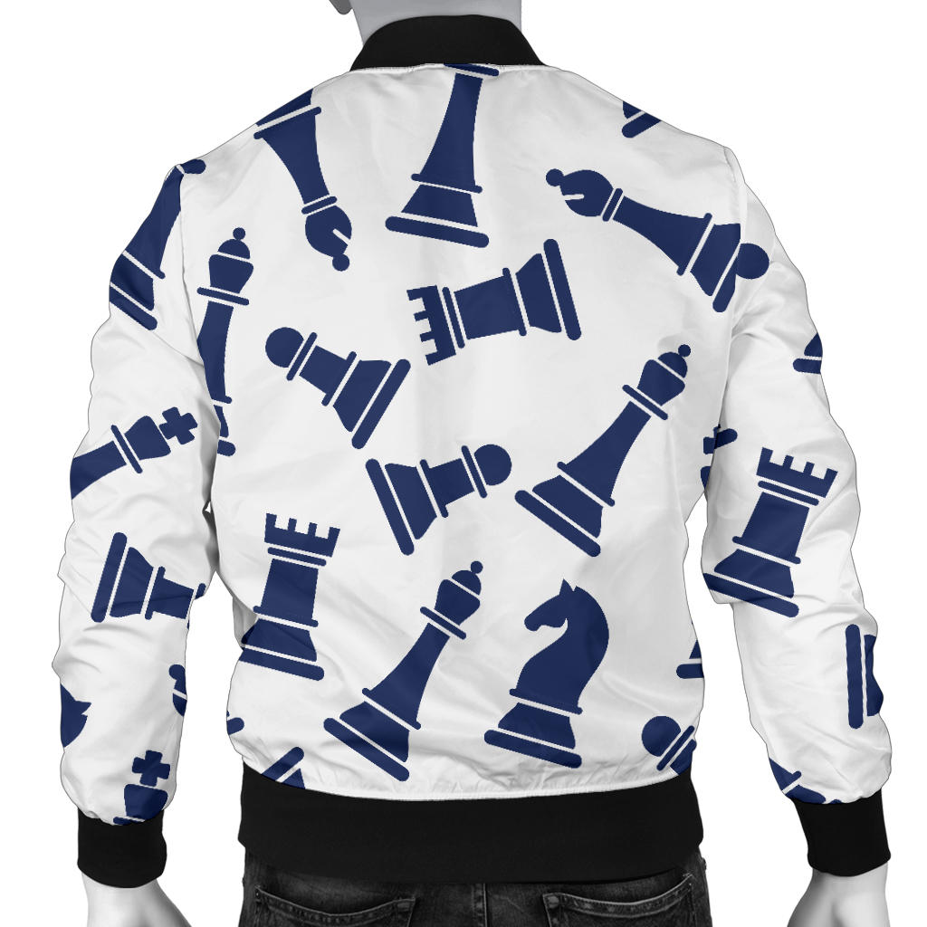 Chess Pattern Print Design 03 Men Bomber Jacket
