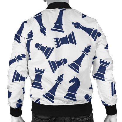 Chess Pattern Print Design 03 Men Bomber Jacket