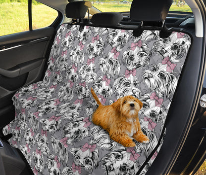 Maltese Pattern Print Design 01 Rear Dog Car Seat Cover Hammock