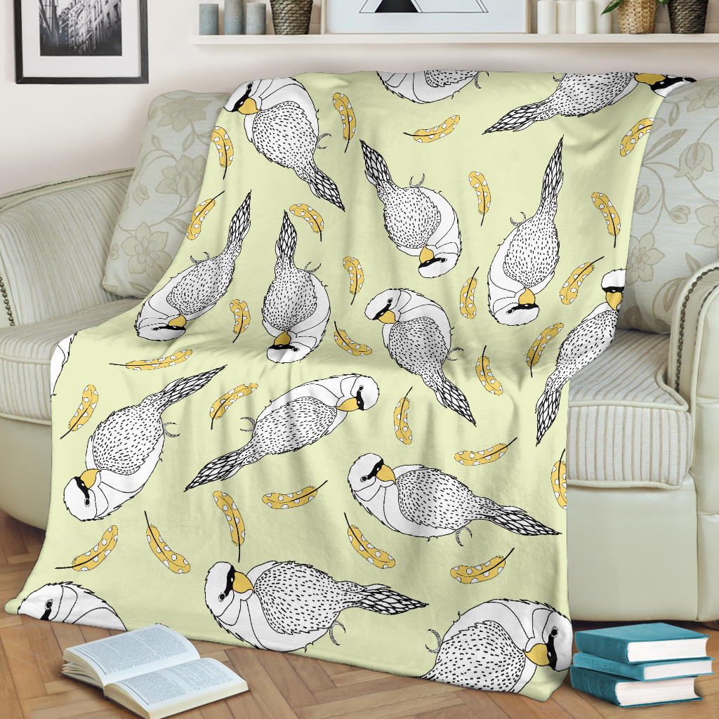 Parakeet Pattern Print Design A03 Premium Blanket
