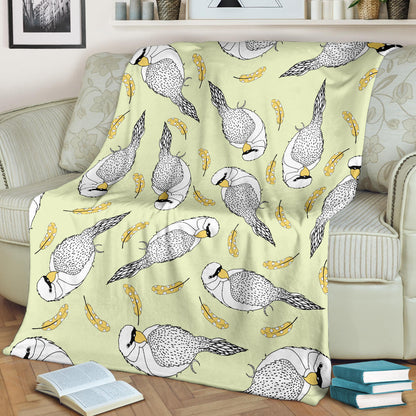 Parakeet Pattern Print Design A03 Premium Blanket