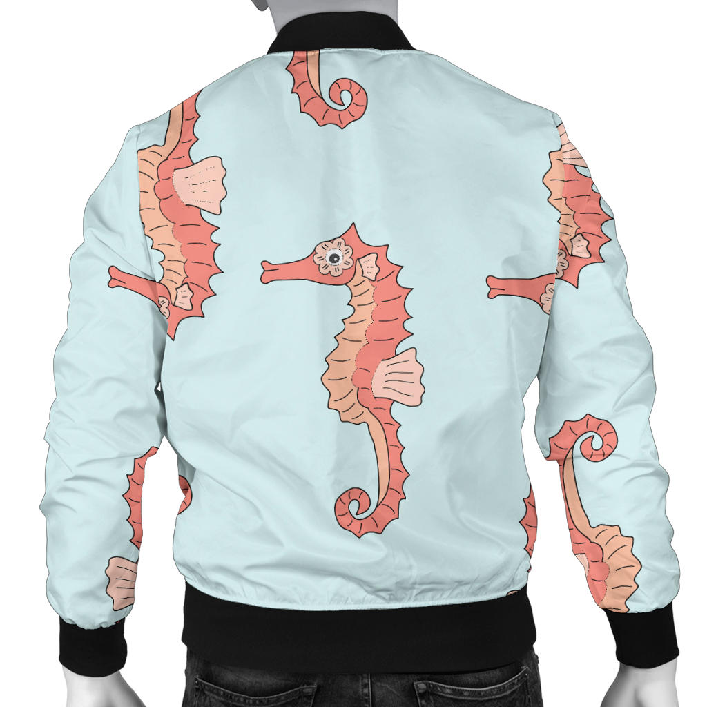 SeaHorse Pattern Print Design 01 Men Bomber Jacket